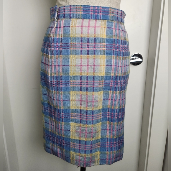 Givenchy Pastel Plaid Pencil Skirt - Picture 7 of 16